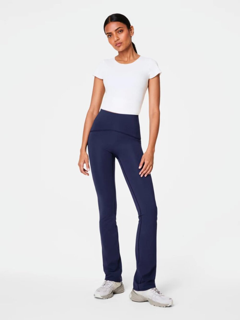 SPANX Booty Boost Flare Leggings Yoga Pants in Timeless Navy Size Small Petite